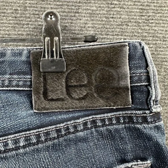 Lee Women's Jeans Blue Dark Wash Lo Rize Straight - L3 Button Fly Western Pants - Picture 7 of 13